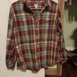 L.L. Bean Red and Blue Plaid Shirt